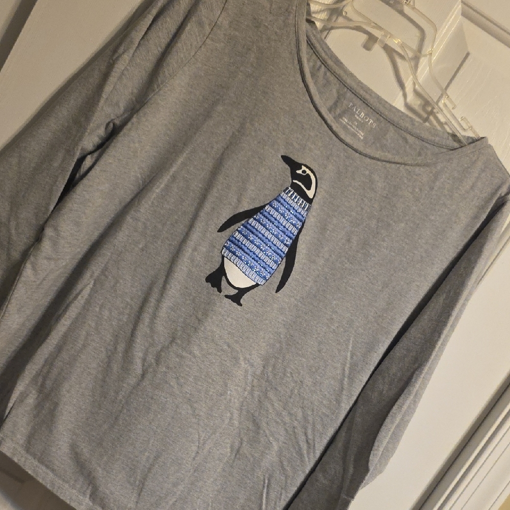 Talbots Heather Gray Cotton Top